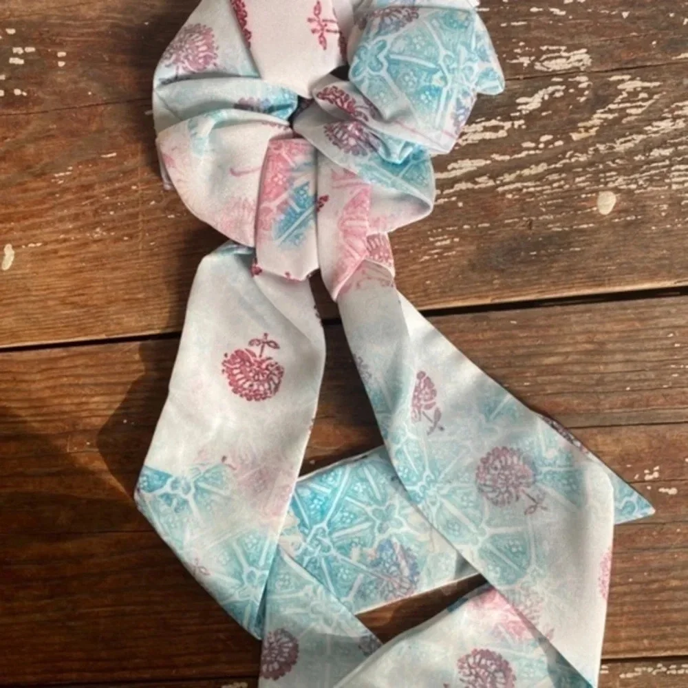 Anthropologie Ronnie Floral Scarf Ponytail Holder